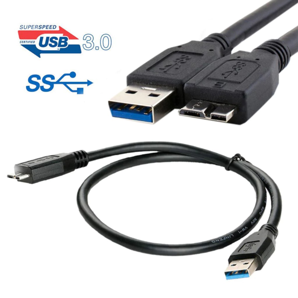 Micro USB 3.0 Kablo Harddisk Kablosu 50cm Şarj Data, Harddisk Kablosu
